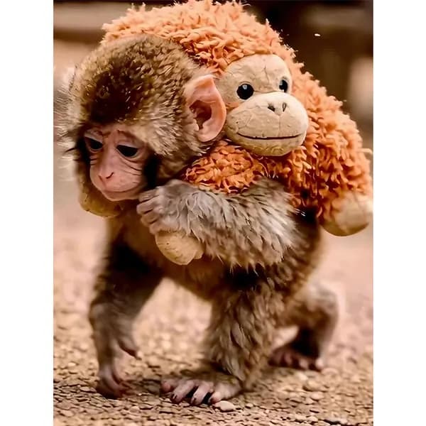 Диамантная вышивка Punch Monkey, 30 40 см, набор с резиновыми стразами