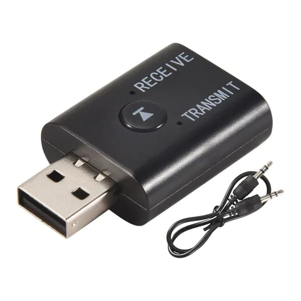 2-в-1 USB Bluetooth аудио передатчик приемник адаптер HiFi беспроводной с кабелем AUX 3,5 мм для ТВ ПК автомобиля
