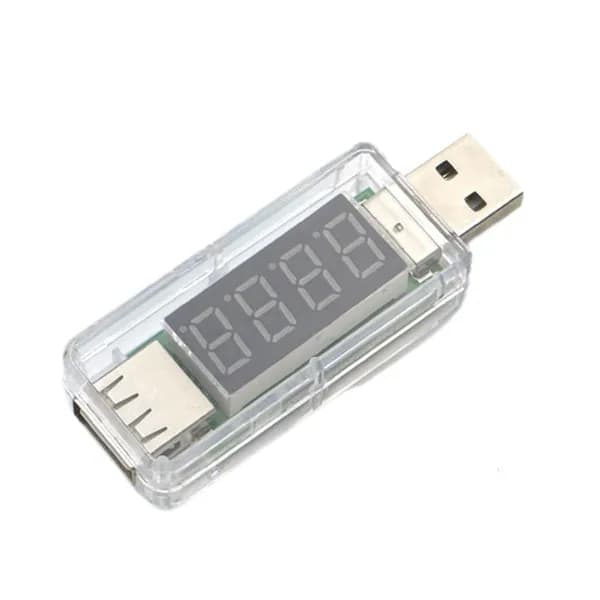 USB тестер напряжения и тока, прозрачный - прямая голова