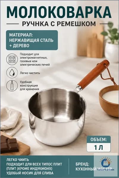 Сотейник, Нержавеющая сталь, 0.5 л