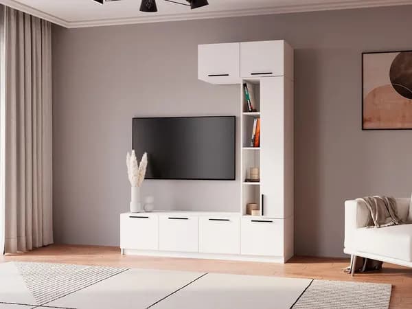 Стенка Лорена Пакс - 9 Белый 160x50x210