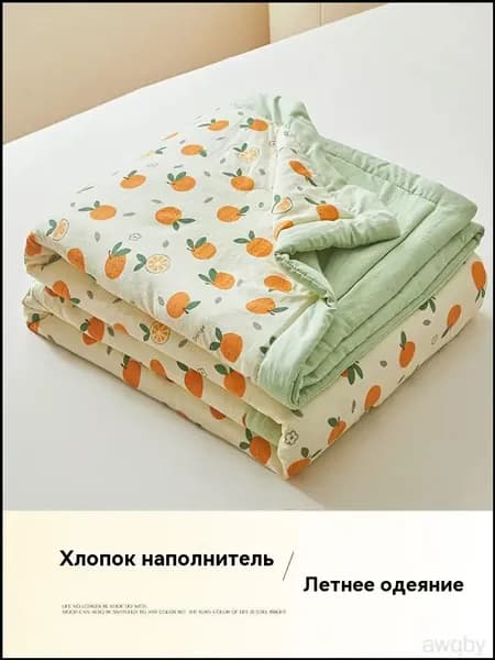 Одеяло Двуспальный 150x200 см, Летнее, с наполнителем Хлопок, комплект из 1 шт