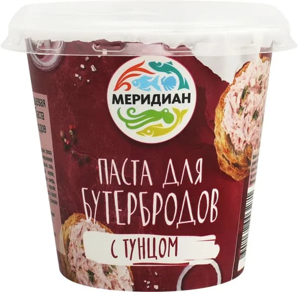 Паста для бутербродов МЕРИДИАН с тунцом, 140г 4 шт.