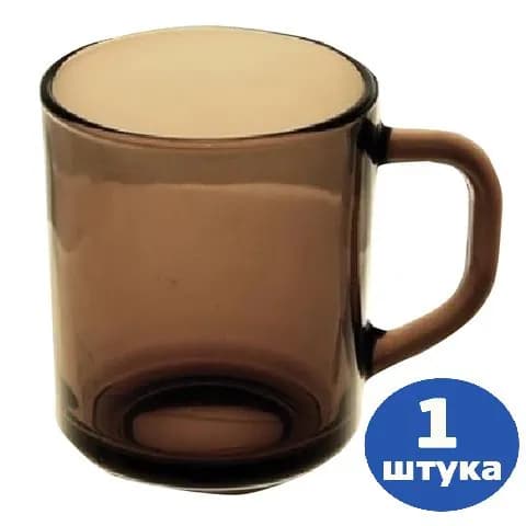 Кружка для чая и кофе, объем 250 мл, тонированное стекло (1 штука)
