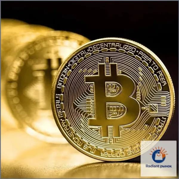 Монета золотого оттенка BTC в футлярах из пластика, качественный презент Bitcoin, 1 штука