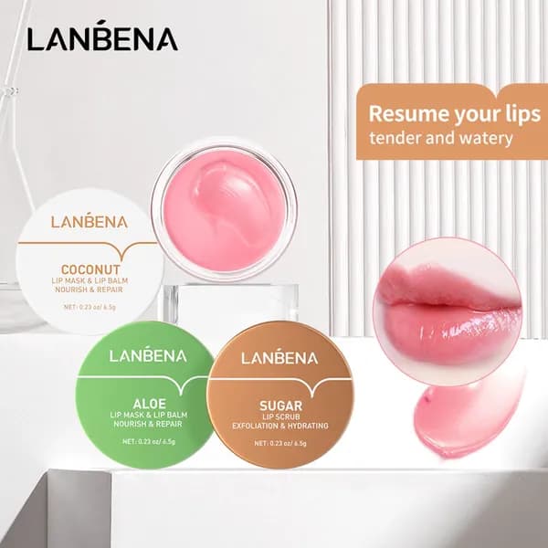 LANBENA Маска для губ 6,5 г: Увлажнение, Разглаживание, Осветление 6.5G