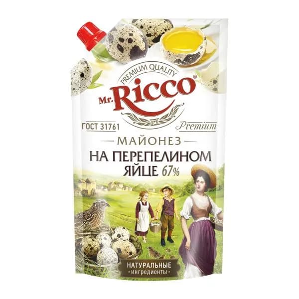Майонез Mr. Ricco на перепелином яйце 67% 340г