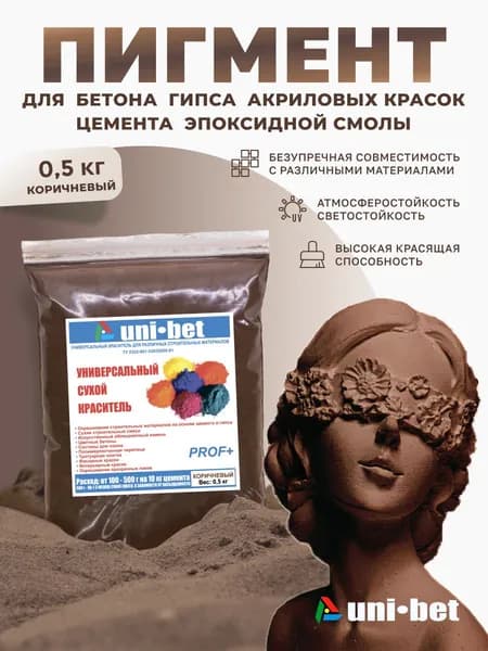 Пигмент для бетона, тротуарной плитки, гипса краситель добавка в раствор 0,5 кг