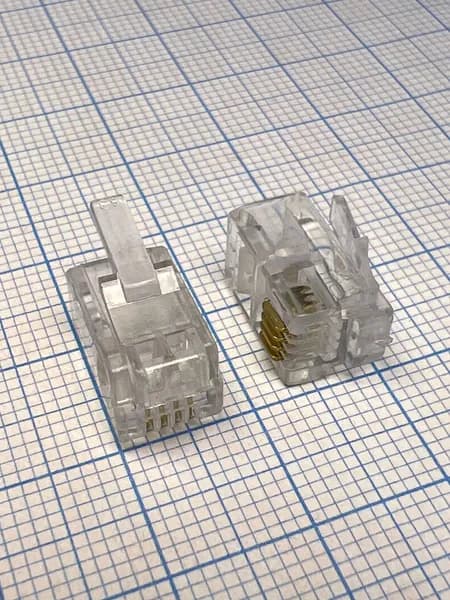 10шт. Разъём RJ-10 (4P4C), вилка для телефонной трубки