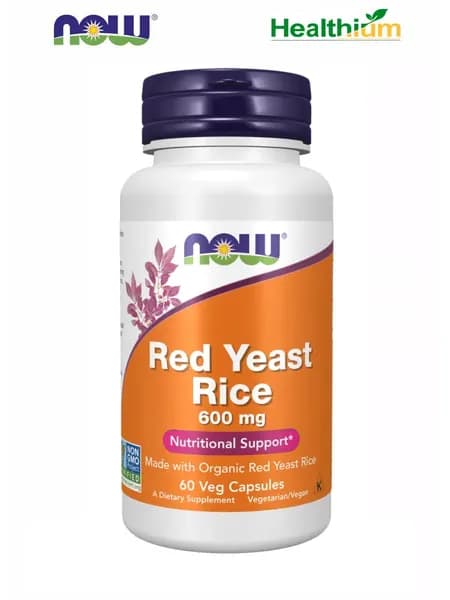 NOW Red Yeast Rice 600мг 60 капсул Красный рис дрожжевой капсулы