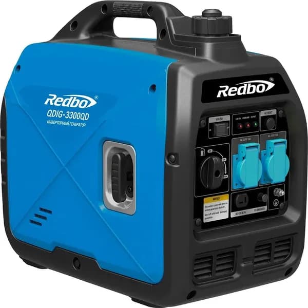 Генератор бензиновый инверторный Redbo QDIG-3300QD, V двигателя 145 см3, 3.5 кВт, ручной стартер