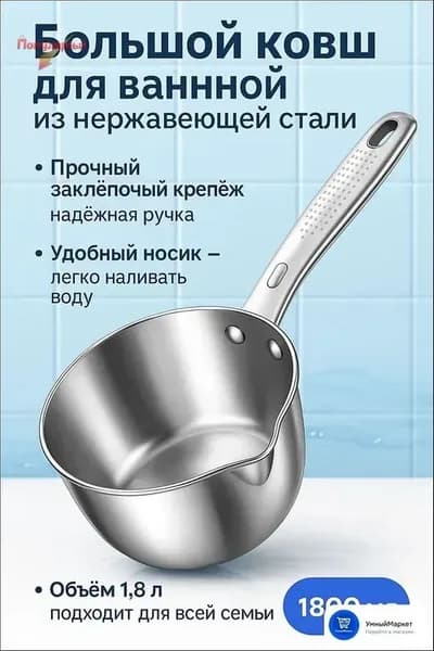 Бондарное изделие для бани Кружка для бани, 1.8 л