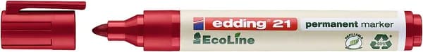 Маркер Edding 21 перманентный EcoLine круглый наконечник красный