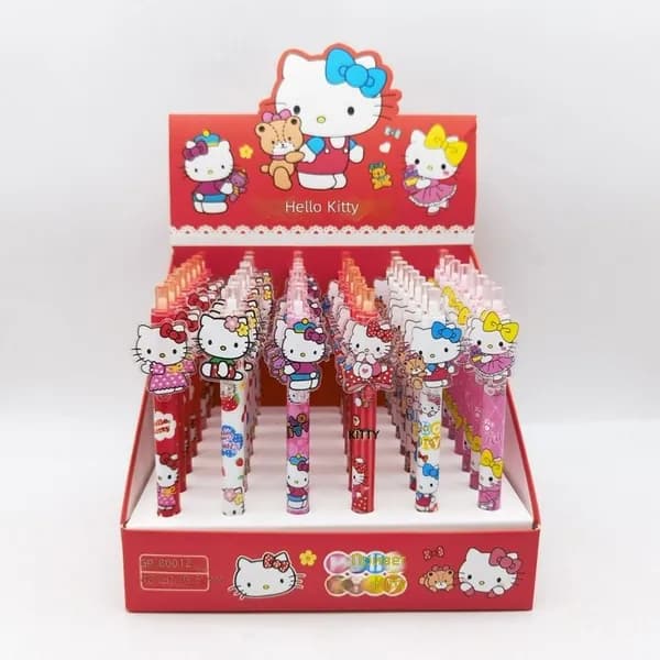 Магнитная ручка с наклейкой Sanrio, 0.5 мм, в наборе 48 шт: Hello Kitty, Kuromi, Cinnamoroll и My Melody
