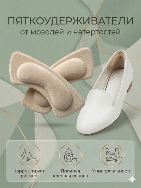 Пяткоудерживатель вкладыш для обуви на пятку, накладки для обуви, бежевый, 2 шт.