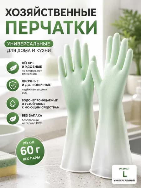 Перчатки хозяйственные, размер L, 1 пара