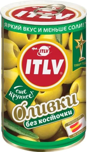 Оливки без косточки ITLV зеленые, 300г