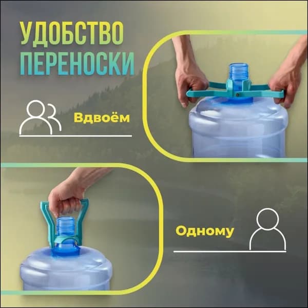 Ручка для переноса бутылей с водой 19 литров, складная, прочный держатель, голубая