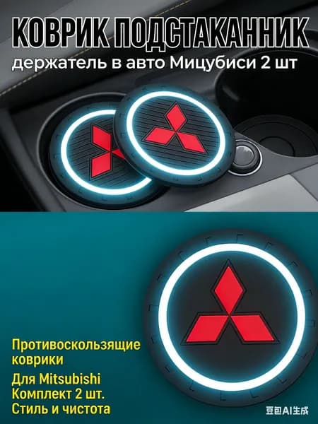 Наклейки на колесные диски Mitsubishi 56 мм диаметр /Наклейки на колесо/ комплект 2 шт