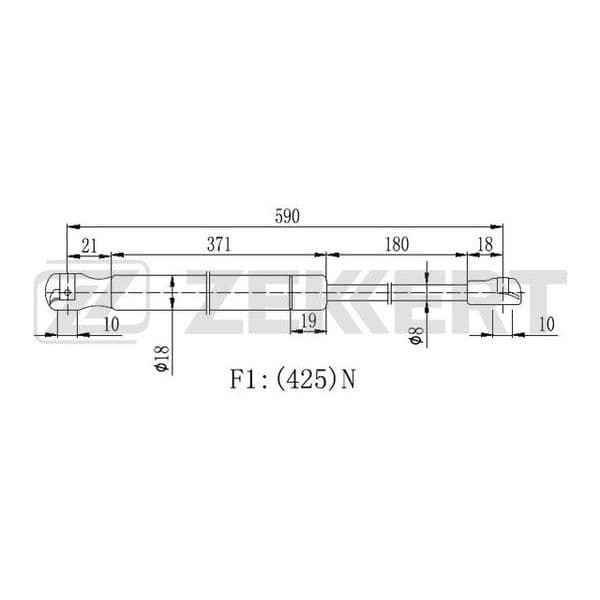 Амортизатор багажника для а/м Nissan Note (E11,NE11) 06- Zekkert GF2338 (1 шт)