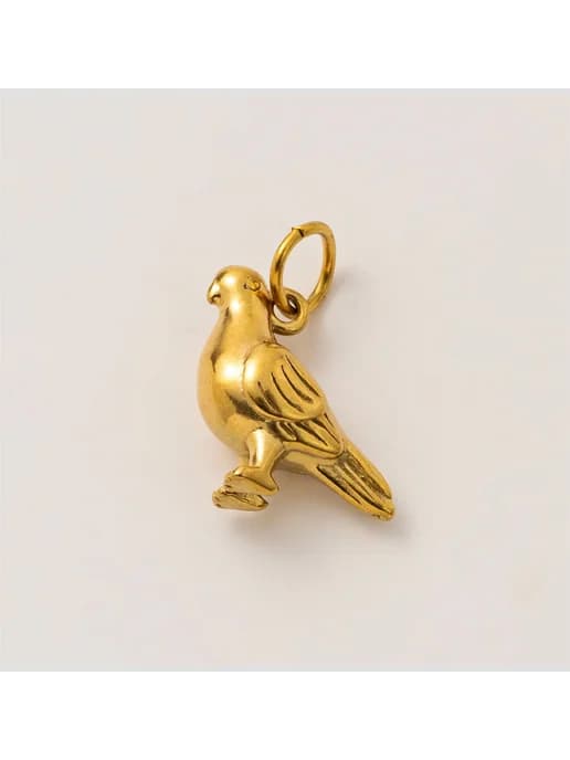 Подвеска птица Pigeon pendant, позолота