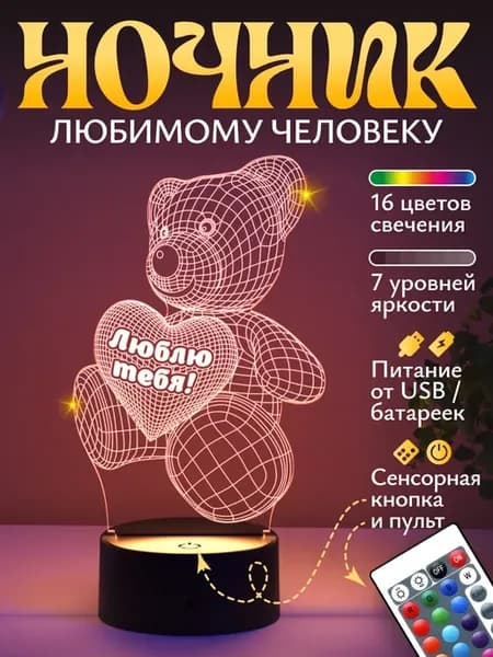Подарок Мишка Люблю тебя девушке на 8 марта