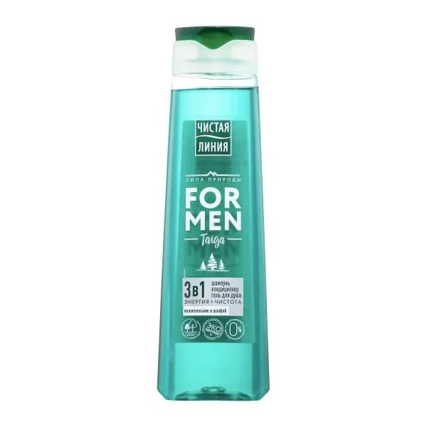 Шампунь кондиционер и гель для душа 3в1 Чистая линия For Men 400мл