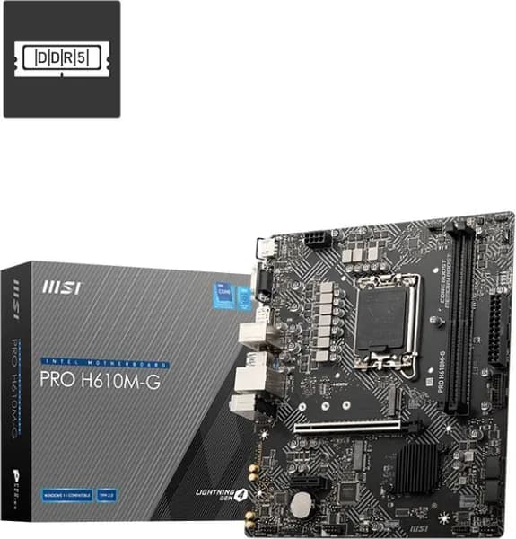 Материнская плата MSI PRO H610M-G Soc-1700 Intel H610 2xDDR5 mATX AC 97 8ch(7.1) GbLAN+VGA+HDMI+DP