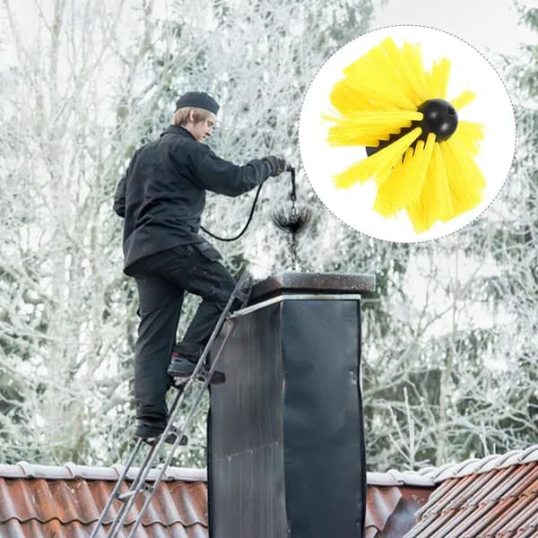 Щетка для чистки дымовых труб из PE, Удобное крепление, 1 Штука