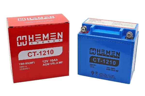 Аккумулятор 12В10Ач HEMEN ENERGY CT1210 (YB9-BS(MF)(кислотный,) (прямая полярн)