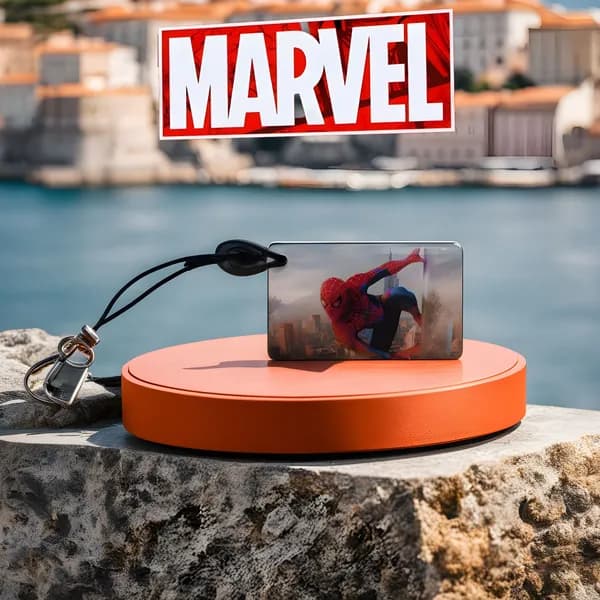 Ключ для домофона T5577 Человек Паук/Marvel - ПЕРЕЗАПИСЫВАЕМЫЙ эпоксидный, 125 кГц. Брелок-заготовка для копирования Em-marine (болванка-пустышка)