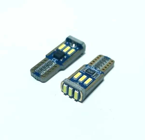 Светодиодная лампа W5W (Т10) 9 smd 3014, Белый свет, Kinai, 2 шт