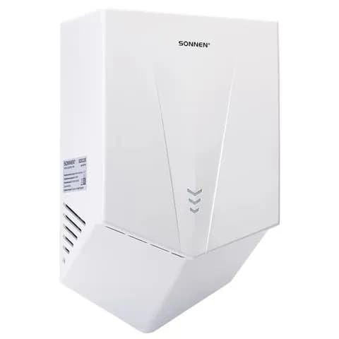Сушилка для рук ВЫСОКОСКОРОСТНАЯ SONNEN K2022B, 1300 Вт, 150 м/с, IPX1, 72 дБ, белая, пластиковый корпус, 607192