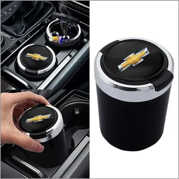 Пепельница автомобильная с логотипом Chevrolet Шевроле, с крышкой и подсветкой Chevrolet Шевроле