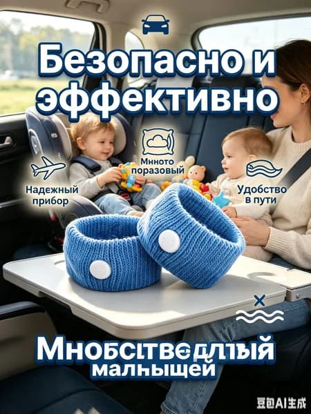 Браслет от тошноты 2 шт акупресурный для детей и взрослых при укачивании в самолете