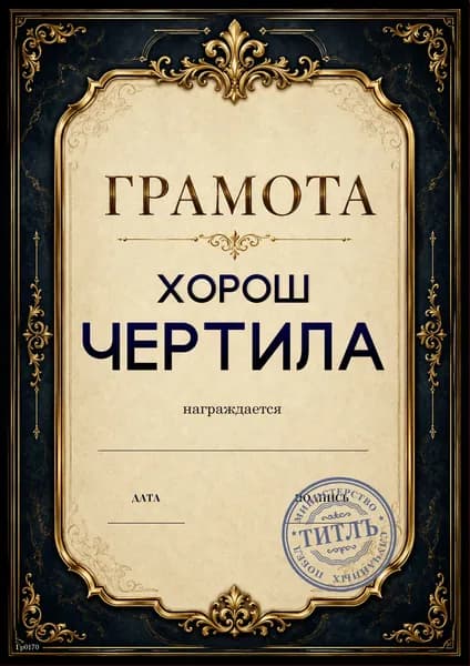 Грамота для человека с чувством юмора - подарок другу