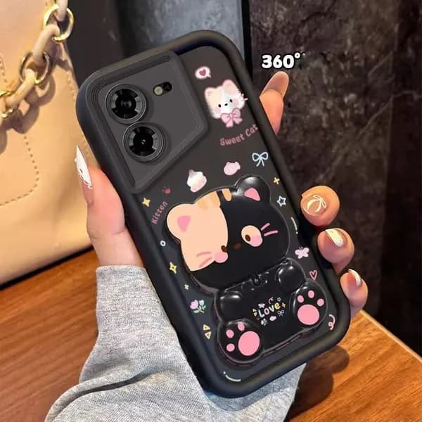 Чехол на Tecno Pova 5 противоударный и Кронштейн черный белый Текно Пова 5 милы jtmmzj01