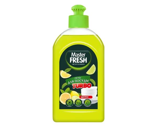 Гель для мытья посуды Master FRESH Turbo цитрус 500 мл, пуш-пул, без фосфатов