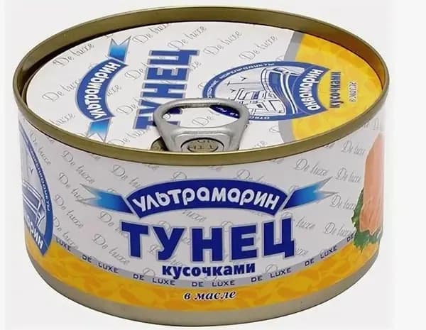 Тунец Ультрамарин в масле кусочками 185 г