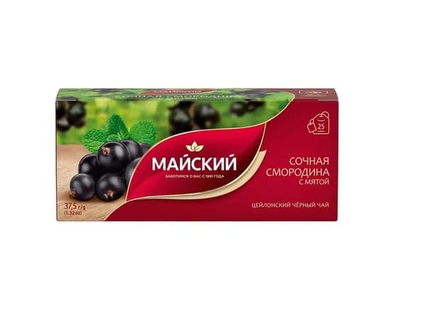 Майский Чай Сочная смородина с мятой, 25пакетиков, 37,5гр