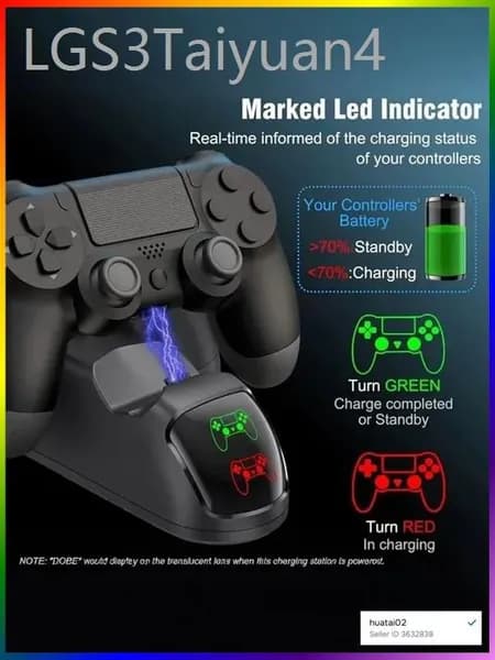 Док-станция для зарядки 2 геймпадов PS4 (Pro/Slim) беспроводное зарядное устройство для контроллеров DualShock 4