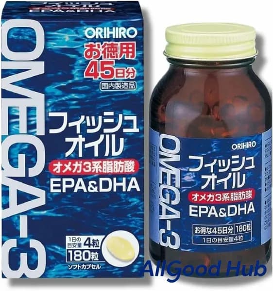 Омега-3 "ОРИХИРО", капсулы массой 455мг-180шт, Orihiro, Япония