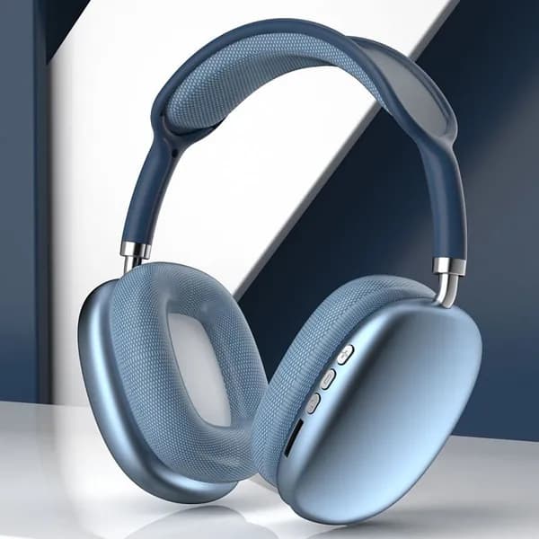 milochic Наушники беспроводные с микрофоном P9pro max, Bluetooth, USB Type-C, 3.5 мм, синий