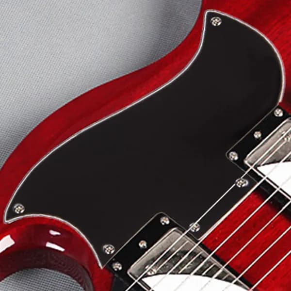 Защитная пластина для Gibson SG, ПВХ, чёрно-белая, 5 отверстий