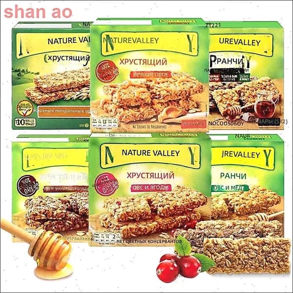 Хрустящие овсяные батончики Nature Valley, вкус овсянки с темным шоколадом, 210 г