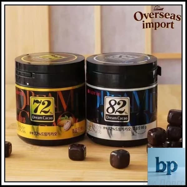 Горький Шоколад в кубиках ЛОТТЕ Дрим Какао 82% - 86 гр., LOTTE Dream Cacao, Корея