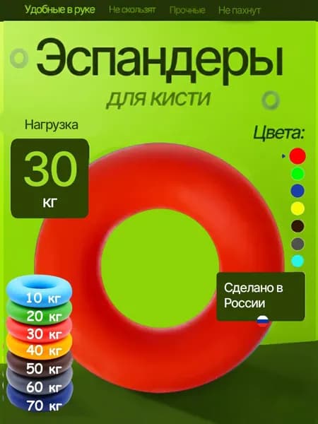 Эспандер кистевой нагрузка 30 кг .Красный