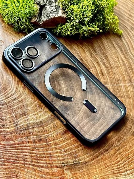 Чехол magsafe для Apple iPhone 17 Pro с защитой камеры, Черный