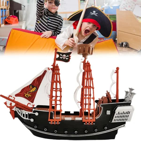 Пластиковая модель пиратского корабля из Пиратов Карибского моря с функцией скольжения