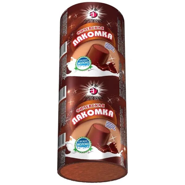 Мороженое ФИЛЕВСКОЕ Филевская лакомка сливочное шоколадное во взбитой шоколадной глазури 10%, беззмж, трубочка, 90г4шт